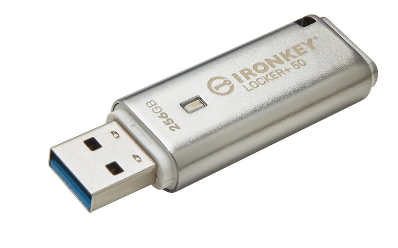 Kingston Ironkey Locker+ 50 256GB Encrypted USB Flash Drive | USB 3.2 Gen 1 | XTS-AES Protection & TAA Compliant | Multi-Password Security Options | IKLP50/256GB - PEGASUSS 