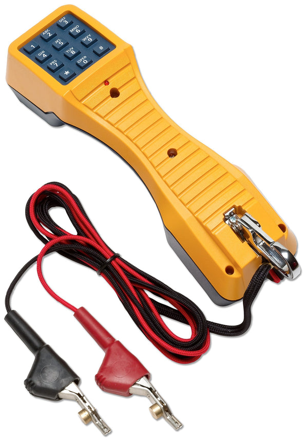 Fluke Networks 19800009 TS19 Telephone Test Set with Angled Bed-of-Nails Clips, yellow