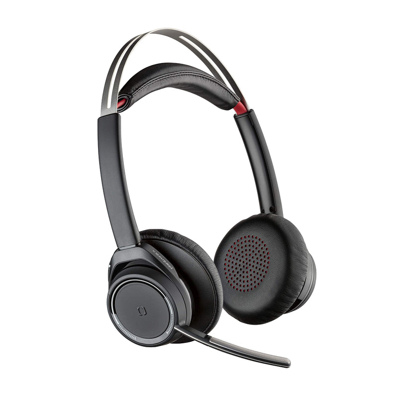 Plantronics - Voyager Focus UC (Poly) - Bluetooth Dual-Ear (Stereo) Headset with Boom Mic -USB-A Active Noise Canceling -Connects to PC/Mac Compatible - Works with Teams (Certified), Zoom (w/o Stand) - PEGASUSS 