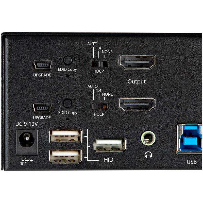 StarTech.com 2 Port Dual Monitor HDMI KVM Switch - 4K 60Hz Ultra HD HDR - Desktop 4K HDMI 2.0 KVM Switch with 2 Port USB 3.0 Hub (5Gbps) & 4x USB 2.0 HID, Audio - Hotkey Switching - TAA (SV231DHU34K6) - PEGASUSS 