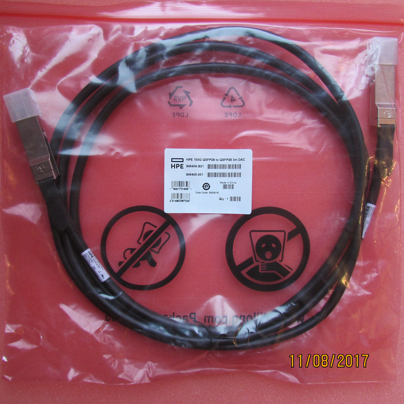 HPE 100Gb QSFP28 to QSFP28 3m Direct Attach Copper Cable